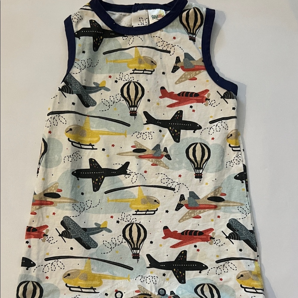 Colorful Aviation Print Kids Romper